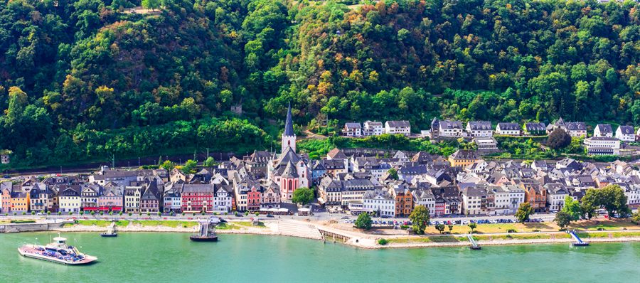Rhine village and hills